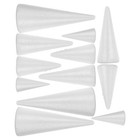 12 Pcs Christmas Craft White Foam Cone Shapes Polystyrene Tree Decoration