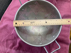 Vintage Aluminum Colander   Metal Strainer 9 Inch - 7 Star  2 Handle  3 Feet