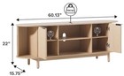 60  Modern Tv Stand Curved Reeded Cabinet Sliding Doors Storage Media