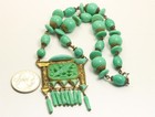 Vintage Art Deco Neiger Bros Ornate Czech Peking Glass Bead Choker Necklace 16 