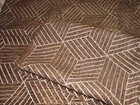 Pair 18 X 18 Brown   White Chenille Geometric Cube   Pillow Covers New  s3
