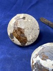 3 Antique Wood Door Knobs Including Matching Pair  Old Paint  No Damage