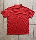 Nike Golf Dri-fit Short Sleeve Shirt Mens Xl Red Tour Performance Polo Sport Tee