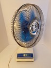 Vintage Galaxy Lasko  12    Oscillating Fan Blue Blade 3-speed Working