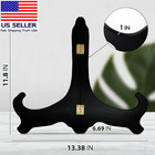 12 Inch Wooden Display Stand - Black Wood Plate Stand Frame - Decorative Plate H