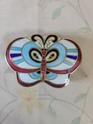 6 Hand Painted Brass Trinket   Pill Boxes