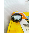 Brass Magnifying Glass Paperweight  Vintage Pocket Lens  Desk Accessory