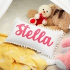 Custom Embroidered Name Pillow For Baby Girl  Punch Needle Nursery Cushion