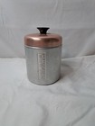 Vintage Made In Italy Aluminum Copper Top Canister Set Of 3 Sugar Coffee Grease