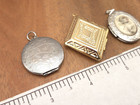 Vintage-now 4 Pc Costume Locket Lot Gold Silver Tone Filigree Victorian Style  6