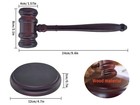 Black Gavel And Block  Handcrafted Wooden Set For Judge  Lawyer  Student  Auc 