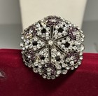 Gorgeous Very Long Purple   Clear Rhinestone 14    Hat Pin