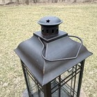 Bronzed Black Metal Lantern Glass Door For Candle Outdoor Or Indoor Light 14   