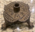 Vintage Painted Cast Iron Flag Holder stand Freemason Wrc 1888 Embossed