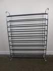 Vtg Deluxe 50 Pairs Chrome Shoe Rack Organizer Storage 10 Tier 5 x4  -ships Flat