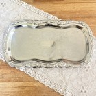 Vintage Silver Plated Tray Etched Serving Platter 17x9    Victorian Cottage