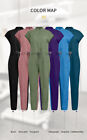 Jogger Women Scrubs Cargo Jumpsuit Short Sleeve Coverall 8-pocket New Arriving