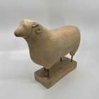 Large Carved Stone Ram Statue     Heavy 14    Decorative Zodiac Ram Figurine