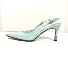 Vintage St John Ice Blue Slingback Shoes Heels W  Rhinestones 7n - Nos