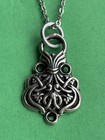 Vintage Pewter Clasp Pendant  Necklace           Norwegian  New Style 