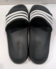 Adidas Cloudfoam Triple Stripe Black And White Slides Slip Ons Sandals Men s 9