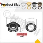 200 Set 5mm 1 5    Flower Eyelet Grommets  Gun Black Flowers Grommets Eyelet  Lea
