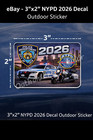 3 x2  Nypd 2026 Highway Patrol Decal Sticker Outside Of Glass Vinyl Laminated