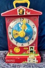 Fisher Price Music Box Teaching Clock  Vintage 1960s 62 68 Works