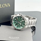 Bulova Marine Star Green Dial Stainless Steel Mens Chronograph Watch 43mm 96b396