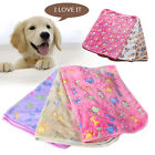 Pet Small Dog Cat Fleece Mat Puppy Soft Paw Print Blanket Bed Cushion