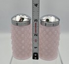 Pink Hobnail Salt   Pepper Shakers - Vintage Style New Mosser Glass Crown Tuscan