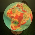 Vintage 1980s Replogle World Horizon Series Illuminated 12  Globe Wood Base Read