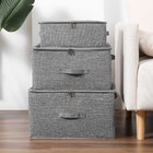 3pcs Collapsible Fabric Storage Bin Boxes Large Organizer Container Basket Cubes
