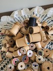 Lot Of 84 Vintage Wooden Wood Sewing Thread Spools 