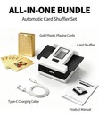 Automatic Card Shuffler For 1-2 Decks With 1 Deck Of Gold Playing Cards recha   