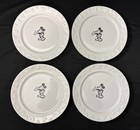 Disney Gourmet Mickey Mouse Dinner Plate 11  Black   White Embossed - Set 4