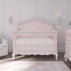 Baby Crib 5-in-1 Convertible Full Size Dusty Rose 3 Mattress Heights Evolur