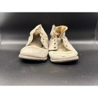 Vintage Leather Baby Shoes White High Top Antique Walker Display Prop 6 Inch