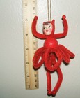 She Devil Pixie Ornament Wall Red Ballerina Dancer Figurine Vintage Kitsch Style