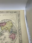World Hemispheres 1860 Mitchell Antique Map 15 X 12    Hand Color