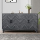 Accent Storage Cabinet W 4 Doors And Adjustable Shelves Sideboard Buffet Cabinet