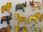 18 Vtg Beads Animal 3-d India Wood Hand Painted Jewelry Findings Lot Crafts Nos