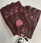 Driving Gloves Half Finger Finger Less Knuckle Holes For Men Genuine Leather