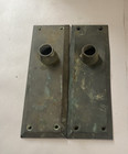 2 Vintage Yale Brass Door Face Plates 7 1 2  X 2  1 2 