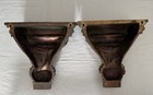 Pair Of Ornate Carved Wood Wall Corbels Brackets Brown Gold Finish  heavy 