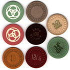 Lot Of 8 Vintage Illegal Poker Chips Antique Old Rare Unknown Bar Clubs  13
