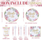 350pcs Floral Bridal Shower Decorations For 50 Guests Include Paper Plate  Napki