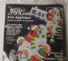 J   P Coats Felt Applique Kit Teddies   Snowman Stocking 18  Christmas  new