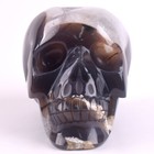 5 In Natural Geode Agate Hand Carved Crystal Skull realistic Healing home Decor