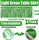6 Pack 29x108 Inch Metallic Foil Fringe Tinsel Table Skirts Banner For Rectangle